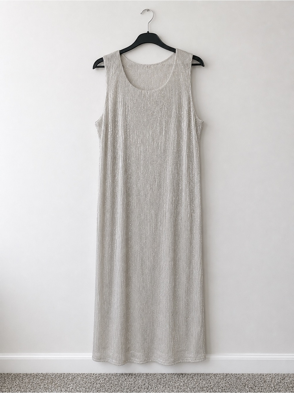 R&M Richards Champagne Shimmer Sleeveless Midi Dress 20W Made in USA